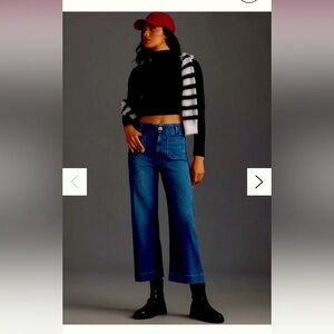 The Colette Cropped High-Rise Wide-Leg Jeans by Maeve (Anthropologie)